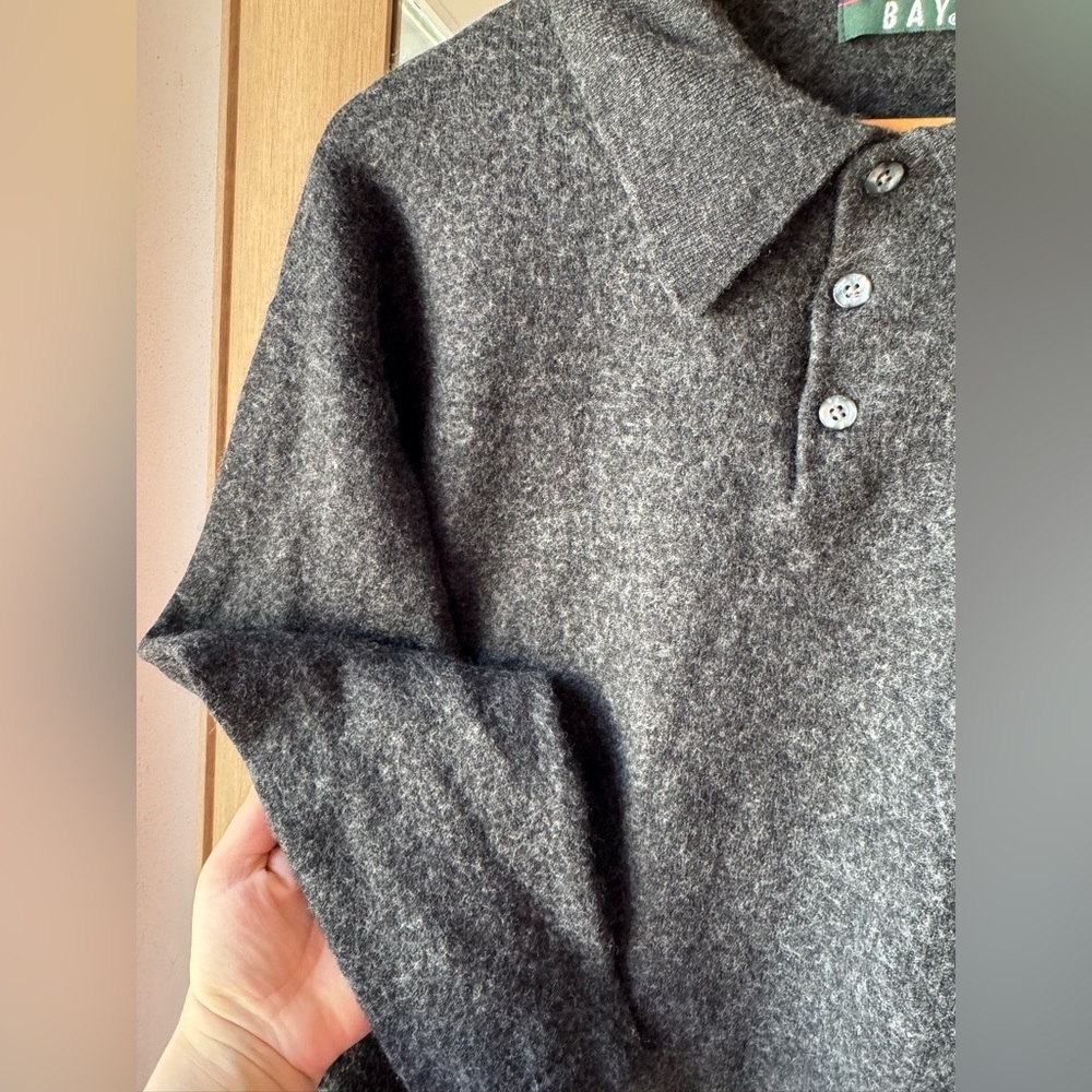 Trader Bay Collared Merino Wool blend Henley Top XL - Picture 3 of 6